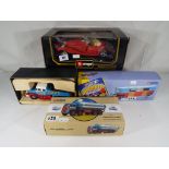 Diecast - four diecast model motor vehicles to include Burrago Mercedes Benz 500K Roadster 1936 in