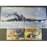 Model Kits - a 1:400 scale model kit by Heller of the Bismarck in original box with instructions,