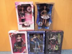 Barbie Hard Rock Cafe - five good quality Hard Rock Cafe Barbies to include Gold Label K7946, K7906,