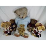 Teddy bears - six vintage and modern teddy bears to include Boyds bears,