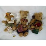 Boyds bears - five bears of varying sizes by Boyds bears to include Ethan Bearsworth, Erin,