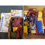 Meccano - a quantity of vintage Meccano construction pieces and accessories,