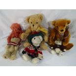 Teddy bears - three bears of varying sizes by Merrythought to include Toby produced in a limited