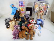A good lot comprising a quantity of Ty Beany Babies and a Merry Thought Bear in original box