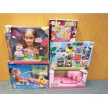 A quantity of children's activity toys to include a Barbie Island Princess hair styling model,