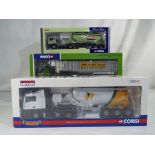 Corgi - three 1:50 scale diecast models comprising Tarmac MAN TGA tanker CC13407,