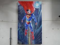 Alex Ross DC Comics - a large colour print on canvas 'Superman - Man of Tomorrow' issued in a