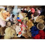 A good lot to include a box of teddy bears and cuddly toys.