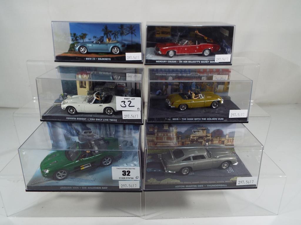 James Bond 007 - six diecast model motor vehicles depicting vehicles from James Bond 007 series to