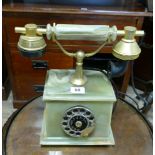 Green Onyx and Brass Vintage telephone