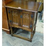 Reproduction oak 2 door bedside cabinet