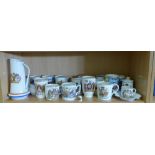 Qty of various commemorative mugs, beakers etc.