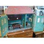 Victorian painted dolls houses with few items of furniture