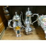 4 piece plated tea and coffee set