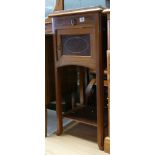 French mahogany bedside cabinet with marble top