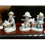 8 Lladro style children figure ornaments