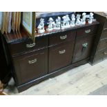 4' reproduction mahogany 3 door and drawer sideboard
