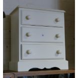 Cream painted bedside chest of 3 drawers