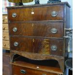 3' Georgian mahogany chest of 3 long drawers standing on bracket feet