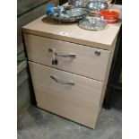 2 drawer light beech filing cabinet