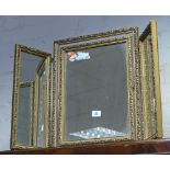 Triple dressing table mirror in gilt frame