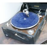 Columbia wind up portable gramophone