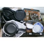 2 boxes of pots and pans etc