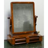 Victorian mahogany swing toilet mirror with 2 drawers under