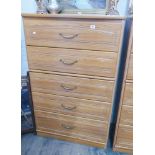 5 drawer pine effect chest of drawers