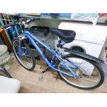 Blue gents bicycle with front suspension