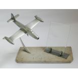 1960s jet plane photo stand on marble base