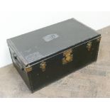 Early 20th century vintage black car trunk