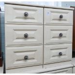 Pair of bedside cabinets with 3 drawers matching the previous lots