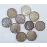 Collection of 10 American Dollars,