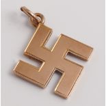 9ct gold Swastika pendant - 4g