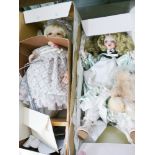 2 as new dressed dolls with porcelain heads