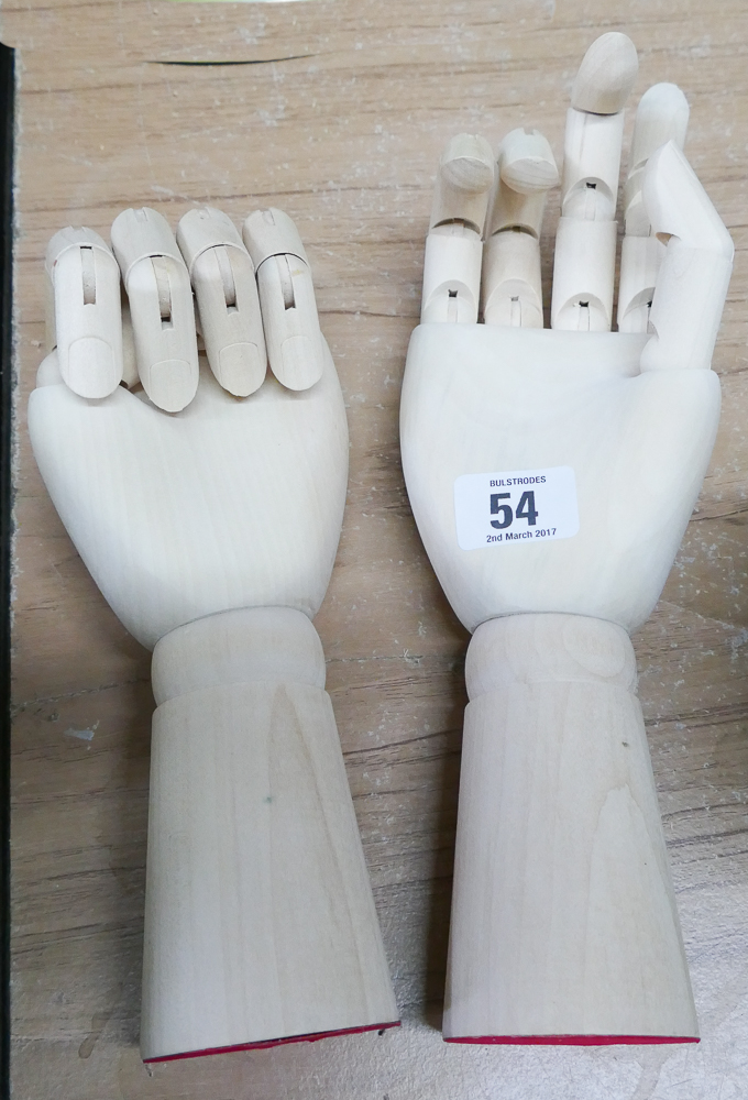 2 artist model wooden hands