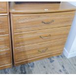 3 drawer pine effect chest of drawers - matching previous lots