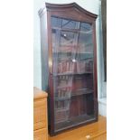 Victorian mahogany wall hanging display cabinet size 49" high, 22" wide, 8 1/2" deep.