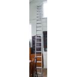 Tall 36 rung extending aluminium ladder