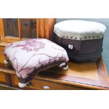 Hexagonal shaped foot stool and one other foot stool