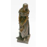 Late 19th century bronze figure depicting Joan of Arc signed E Laurent - height 26cm