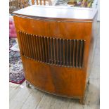 Decca large radiogram with record deck in walnut cabinet and a pair of large teak cabinet speakers