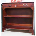 Dwarf mahogany bookcase with 2 drawers