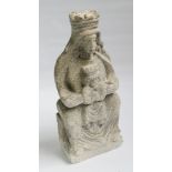 Old carved stoneware figure of mother and child 13.