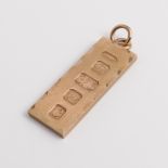 9ct gold ingot pendant, gross weight 17.