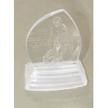 Frosted glass cycling trophy