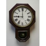 American drop dial wall clock signed Seth Thomas with striking movement