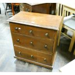 Chest of 6 small drawers in dark varnished pine