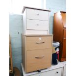 Two lightwood bedside cabinets